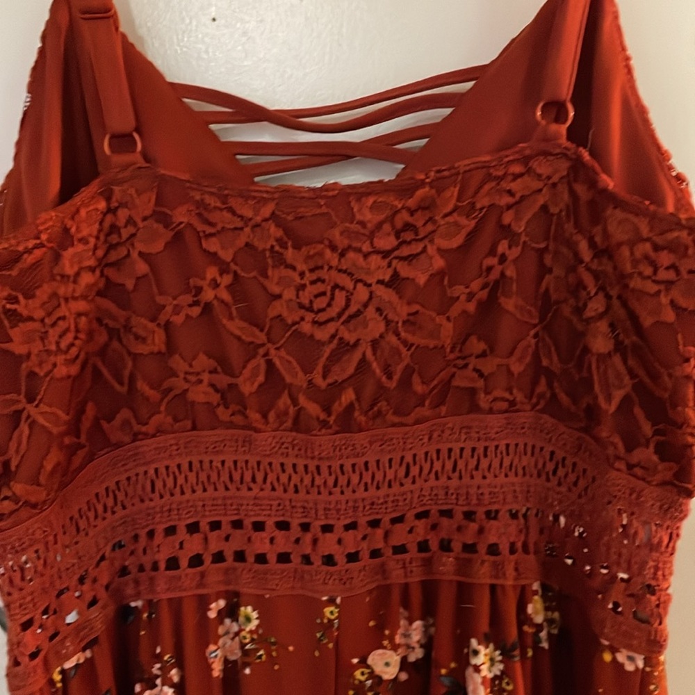 No Boundaries Rust Walk Thru Dress Lg 11-13 NWT - Picture 6 of 8